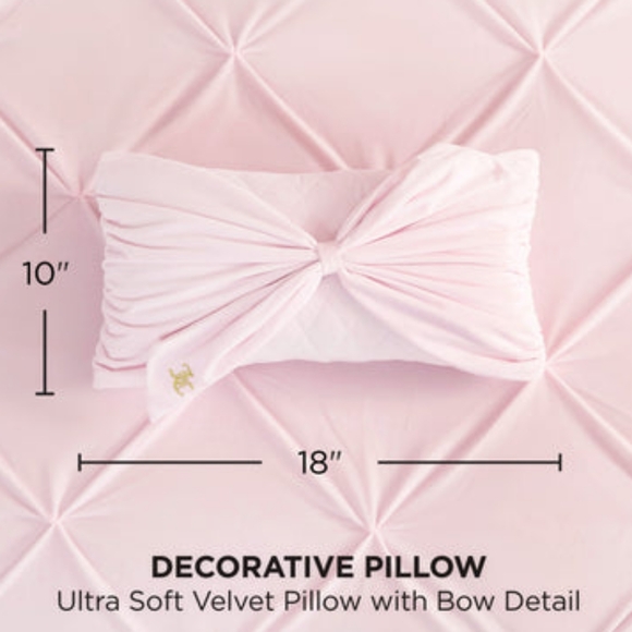 Juicy Couture Light Pink Bow Pillow - Picture 2 of 7